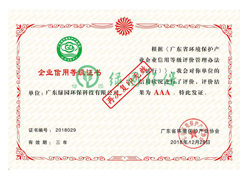 信用等級(jí)AAA級(jí)證書(shū)